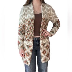 Dreamers by Debut Aztec pattern  Open Cardigan size XS